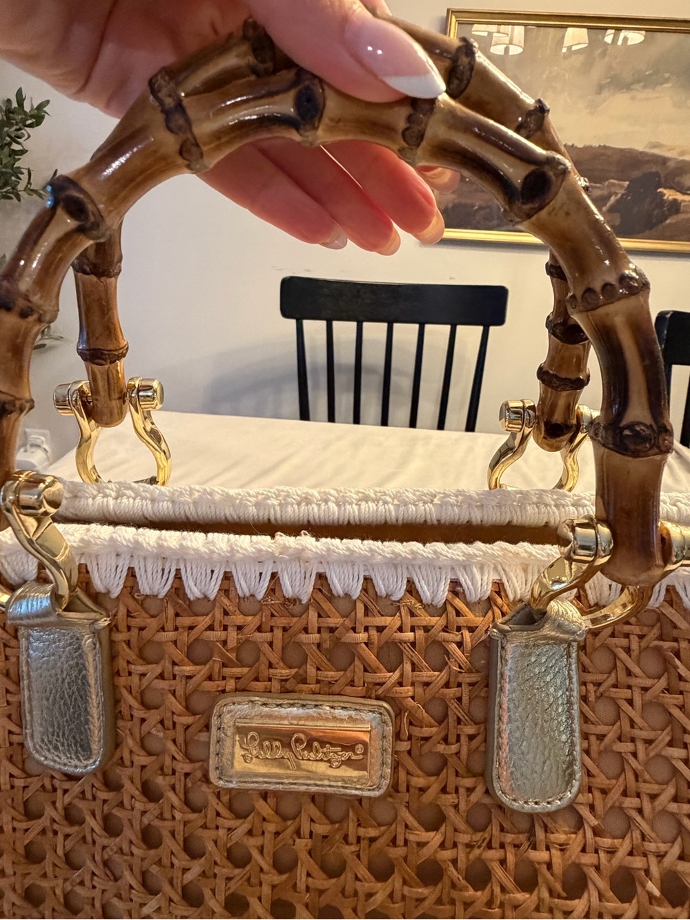 EUC! Lilly Pulitzer Greydon Cane Tote - Picture 16 of 16